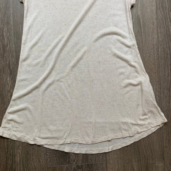 Aritzia Wilfred T-shirt Heathered Short Sleeve Linen blend Crew neck Cream XXS - Picture 7 of 12
